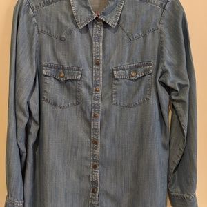 Foxcroft NYC 100% Tencel Pearl Snap Blouse